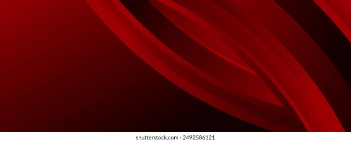 Red color square pattern on banner with shadow. Abstract white and grey color geometric background with copy space.