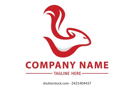 Red Color Squirrel Logo Design