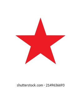 RED COLOR STAR ICON SIMPLE CLIP ART VECTOR ILLUSTRATION