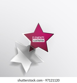 Red color sticky star eps10 vector labels