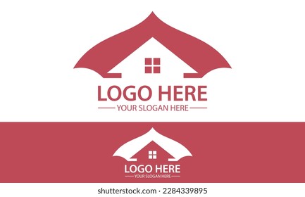 Red Color Stingray Fish Home Logo Design