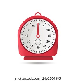 Red Color Stop Watch Vector Design on White Background