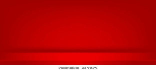 red color studio background. Space for selling products on the website. eps 10
