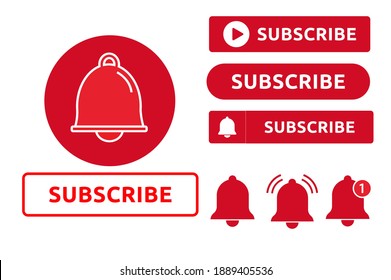 Red color Subscribe Buttons. Simple and Creative. vector illustration 