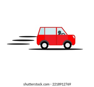 Color rojo SUV en velocidad.