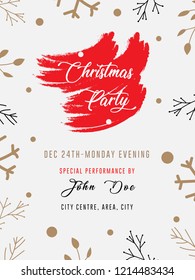 Red Color Theme Christmas Party Flyer Stock Vector (Royalty Free ...