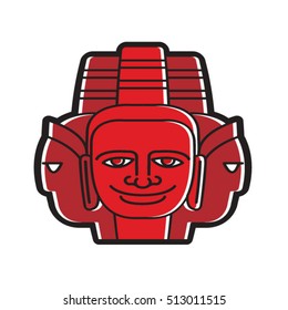 red color three face mask-vector drawing