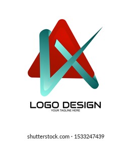 Red Color Triangle Logo Design Stock Vector (Royalty Free) 1533247439 ...