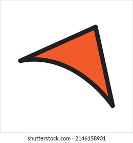 Red color triangular cursor icon