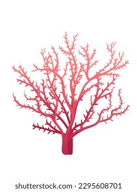 rote Unterwasseralgen, Vektorgrafik einzeln auf weißem Hintergrund