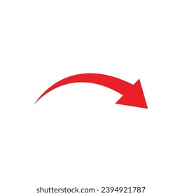 Red color vector arrow points in right