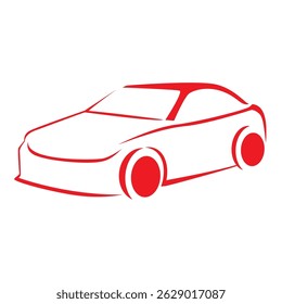 PLANTILLA DE LOGOTIPO DE COCHE DE VECTOR DE COLOR ROJO