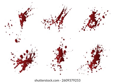Red color vector gradient blood spatter element background collection