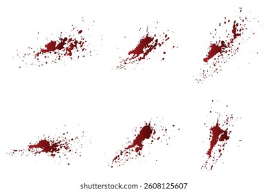 Red color vector paint ink blood drip background collection