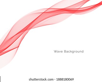 Red color vector wave design background