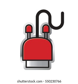 red color vga adapter-vector drawing