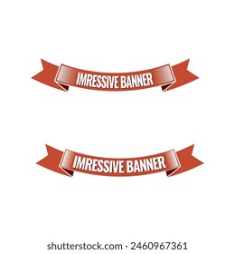 Red color vintage ribbon banner set vector design