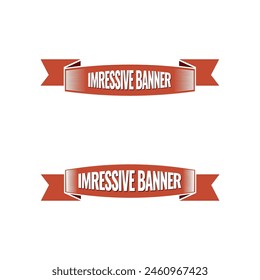 Red color vintage ribbon banner set vector design