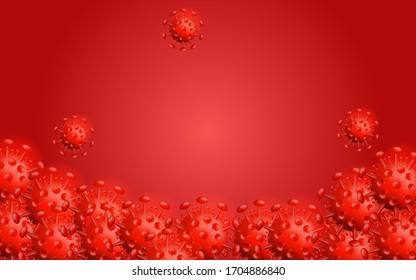 roter Farbvirus auf rotem Hintergrund 