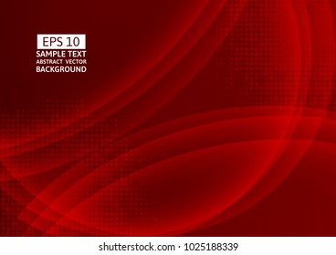 Red color wave abstract background technology modern, Vector Illustration