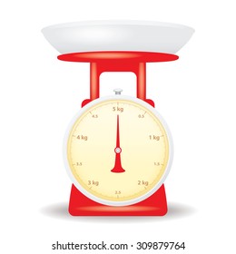 red color weight scale market isolate on white background