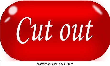 A red colored button, cut out 