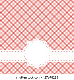 red colored checkered table cloth pattern with free banner for text