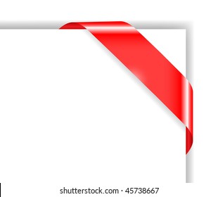 Red colored corner bow; clip-art