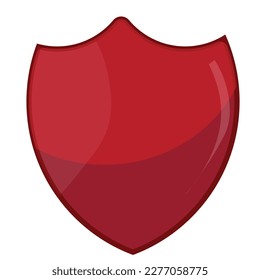 Un escudo brillante de color rojo - Ilustración , vectores , icono 