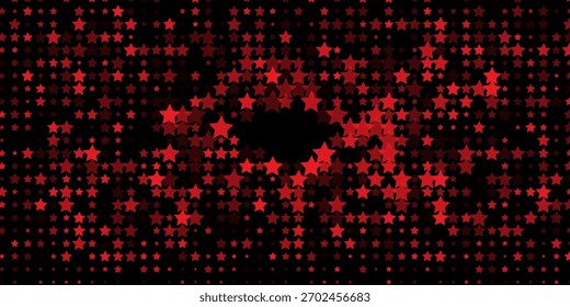 Superficie de la estrella de fondo de color rojo e iluminado