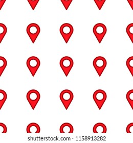 Red colored location patter/ Seamless vector background