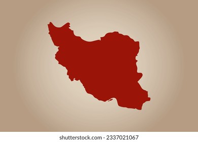 Red colored map design isolated on plain background of the country Iran for your design - vector illustration