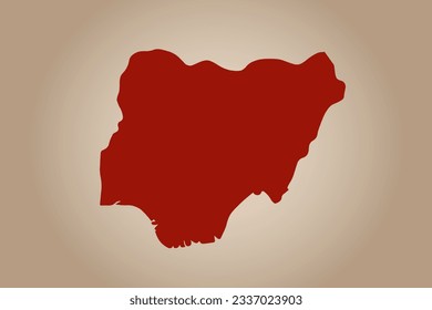 Red colored map design isolated on plain background of the country Nigeria for your design - vector illustration