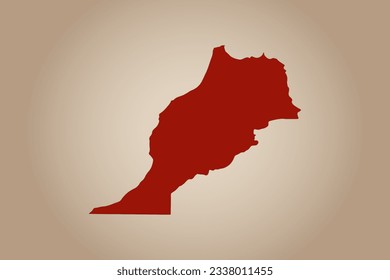 Red colored map design isolated on plain background of the country Morocco for your design - vector illustration