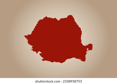 rotes farbiges Kartendesign einzeln auf einfarbigem Hintergrund des Landes Rumänien für Ihr Design - Vektorgrafik