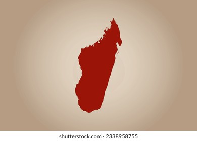 Red colored map design isolated on plain background of the country Madagascar for your design - vector illustration