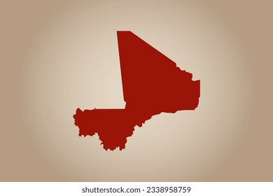 rotes farbiges Kartendesign einzeln auf einfarbigem Hintergrund des Landes Mali für Ihr Design - Vektorgrafik