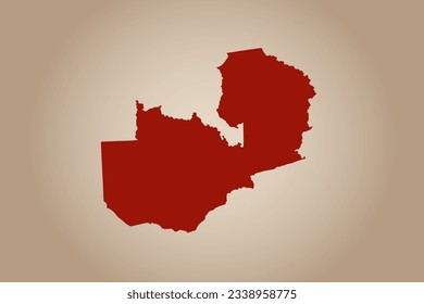 Red colored map design isolated on plain background of the country Zambia for your design - vector illustration