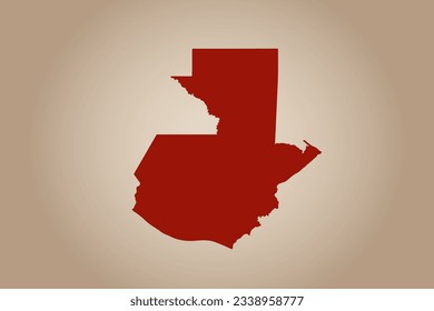 Red colored map design isolated on plain background of the country Guatemala for your design - vector illustration