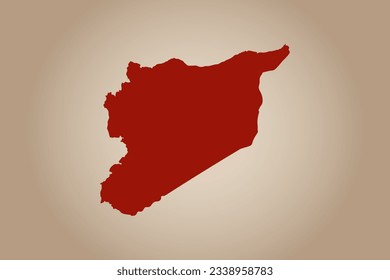Red colored map design isolated on plain background of the country Syria for your design - vector illustration