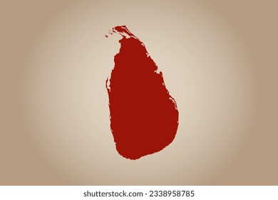 Red colored map design isolated on plain background of the country Sri Lanka for your design - vector illustration