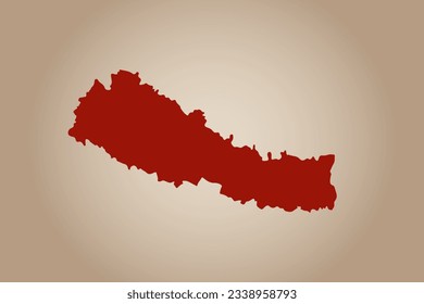 Red colored map design isolated on plain background of the country Nepal for your design - vector illustration
