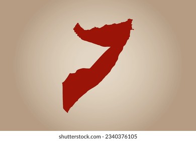 Red colored map design isolated on plain background of the country Somalia for your design - vector illustration