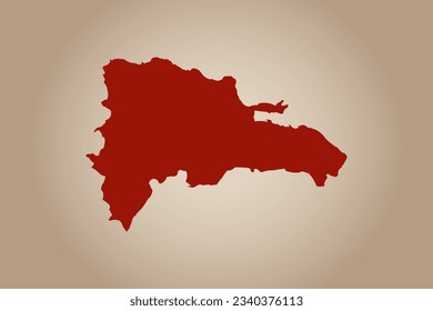 Red colored map design isolated on plain background of the country Dominican Republic for your design - vector illustration