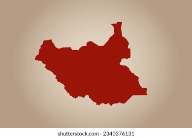 Red colored map design isolated on plain background of the country South Sudan for your design - vector illustration