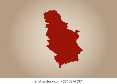 Red colored map design isolated on plain background of the country Serbia for your design - vector illustration