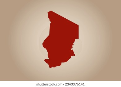 Red colored map design isolated on plain background of the country Chad for your design - vector illustration