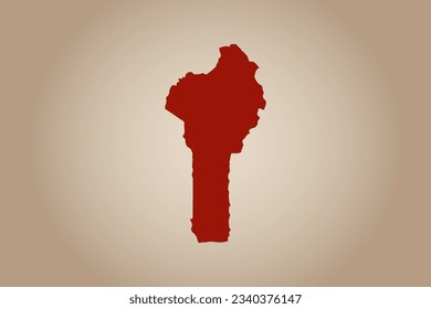 Red colored map design isolated on plain background of the country Benin for your design - vector illustration