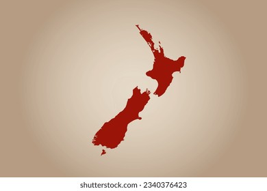 Red colored map design isolated on plain background of the country New Zealand for your design - vector illustration