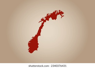 Red colored map design isolated on plain background of the country Norway for your design - vector illustration